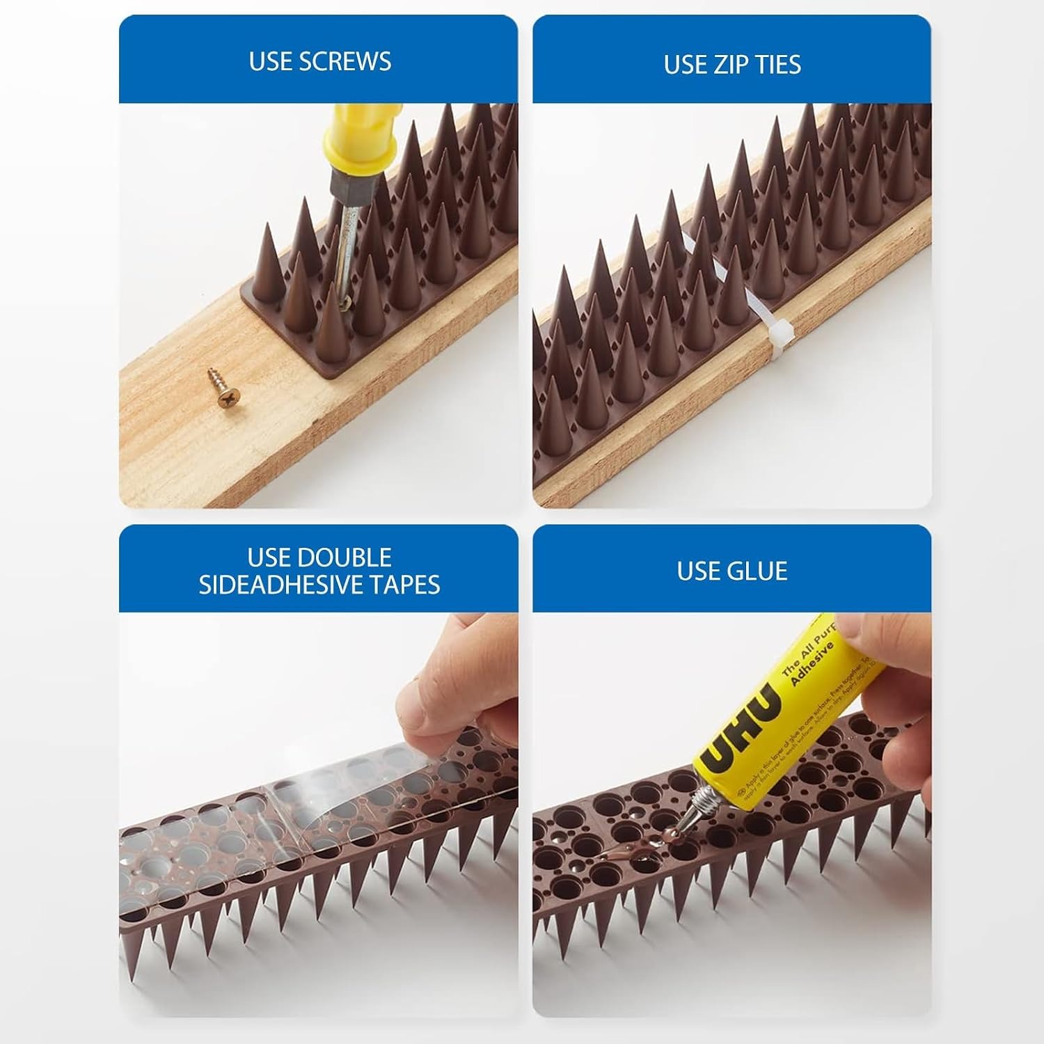 Animal Deterrent Spikes 20 Pack, detail view