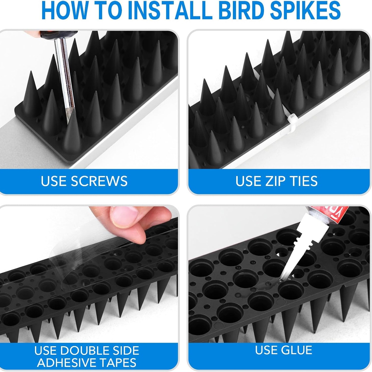 Animal Deterrent Spikes 40 Pack, detail view
